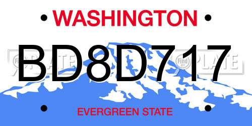 BD8D717 Washington License Plate