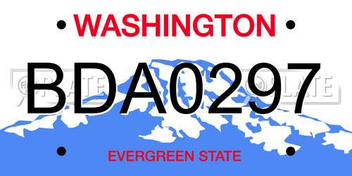 BDA0297 Washington License Plate