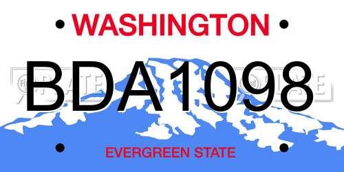BDA1098 Washington License Plate