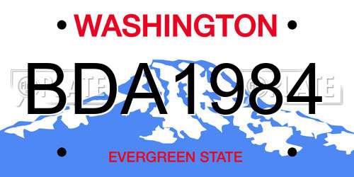 BDA1984 Washington License Plate