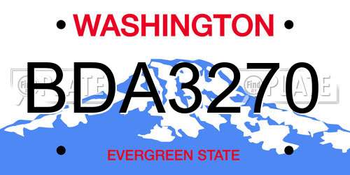 BDA3270 Washington License Plate