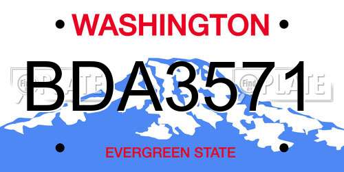 BDA3571 Washington License Plate