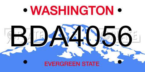 BDA4056 Washington License Plate