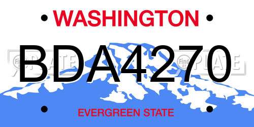 BDA4270 Washington License Plate