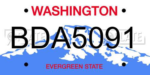 BDA5091 Washington License Plate