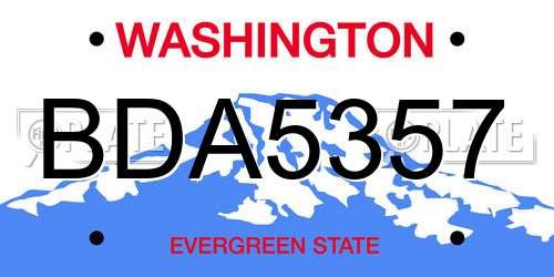 BDA5357 Washington License Plate