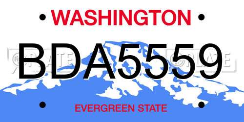 BDA5559 Washington License Plate