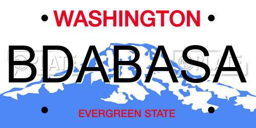 BDABASA Washington License Plate