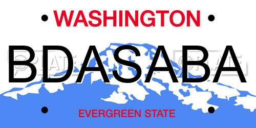 BDASABA Washington License Plate