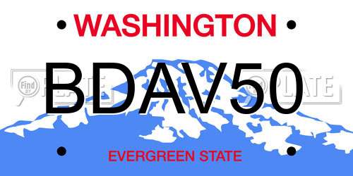 BDAV50 Washington License Plate