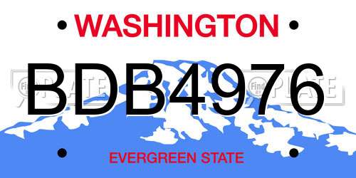 BDB4976 Washington License Plate