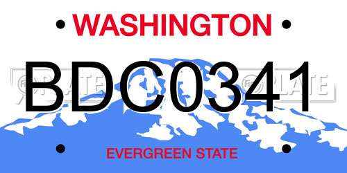 BDC0341 Washington License Plate