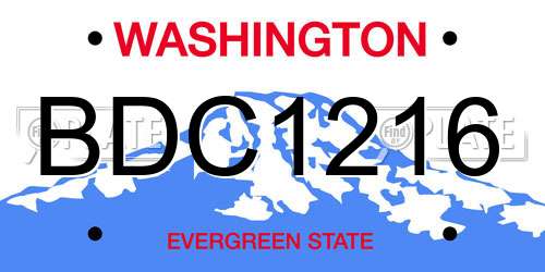 BDC1216 Washington License Plate