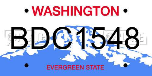 BDC1548 Washington License Plate