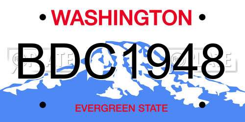 BDC1948 Washington License Plate