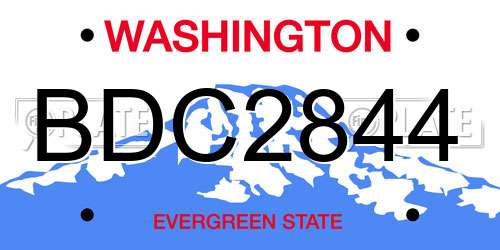 BDC2844 Washington License Plate