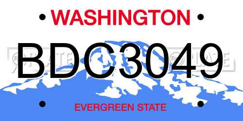 BDC3049 Washington License Plate