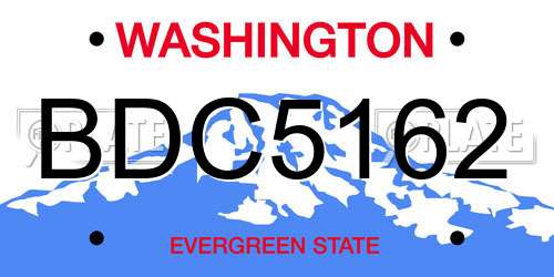 BDC5162 Washington License Plate