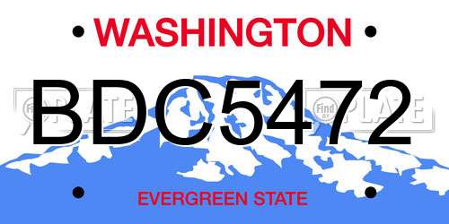 BDC5472 Washington License Plate
