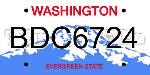 BDC6724 Washington License Plate