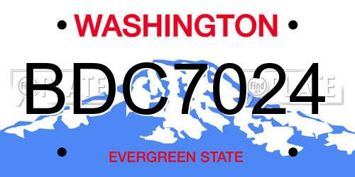 BDC7024 Washington License Plate
