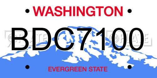 BDC7100 Washington License Plate