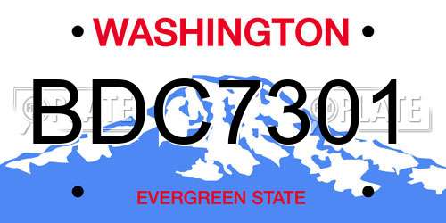 BDC7301 Washington License Plate