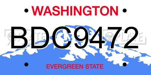 BDC9472 Washington License Plate