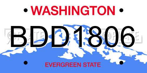 BDD1806 Washington License Plate