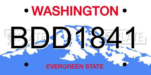 BDD1841 Washington License Plate