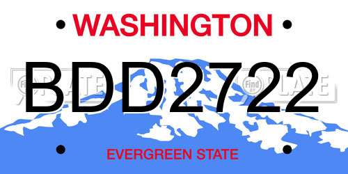 BDD2722 Washington License Plate