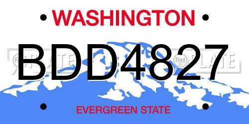 BDD4827 Washington License Plate