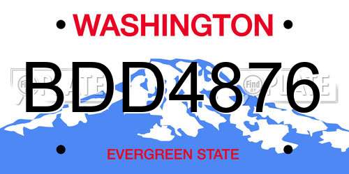 BDD4876 Washington License Plate