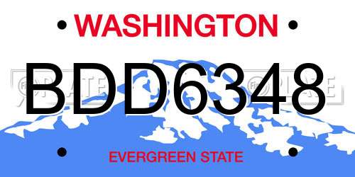 BDD6348 Washington License Plate