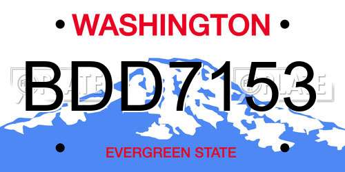 BDD7153 Washington License Plate