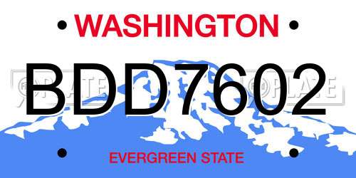 BDD7602 Washington License Plate