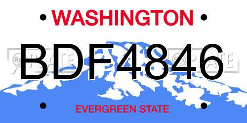 BDF4846 Washington License Plate