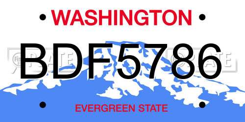 BDF5786 Washington License Plate