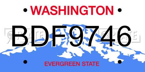 BDF9746 Washington License Plate