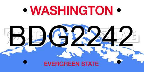 BDG2242 Washington License Plate