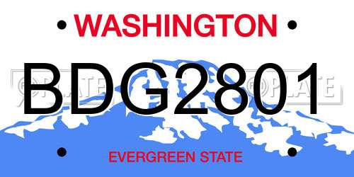 BDG2801 Washington License Plate