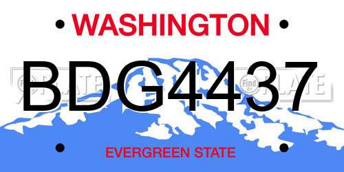 BDG4437 Washington License Plate