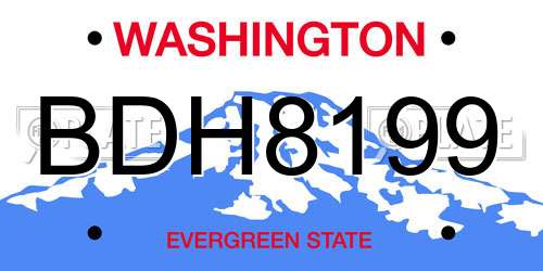 BDH8199 Washington License Plate