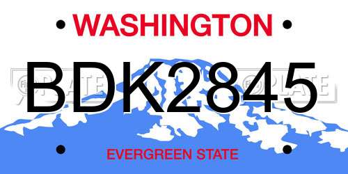 BDK2845 Washington License Plate