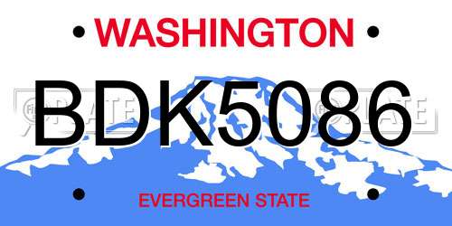 BDK5086 Washington License Plate