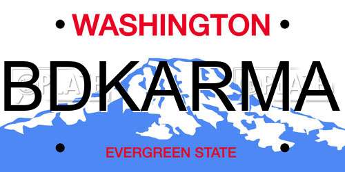 BDKARMA Washington License Plate