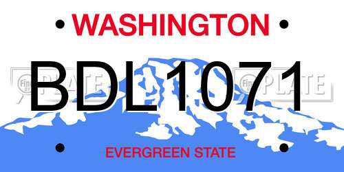 BDL1071 Washington License Plate