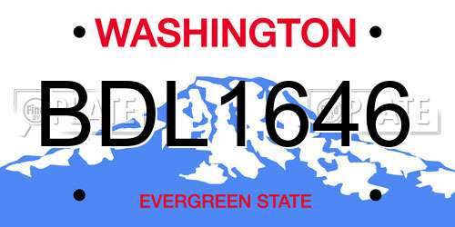 BDL1646 Washington License Plate