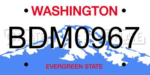 BDM0967 Washington License Plate