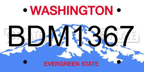 BDM1367 Washington License Plate